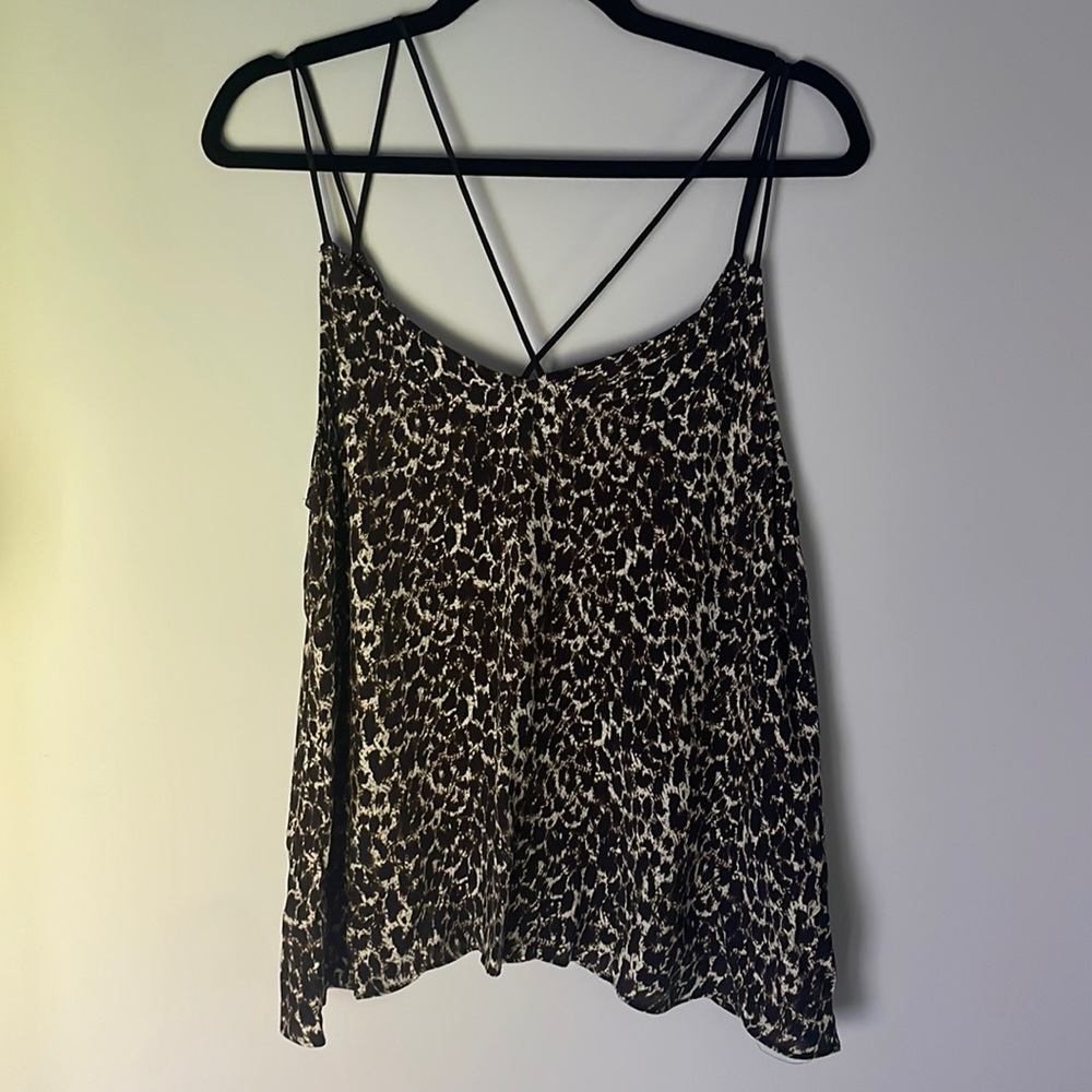 Cheetah Print Silk Tank Top